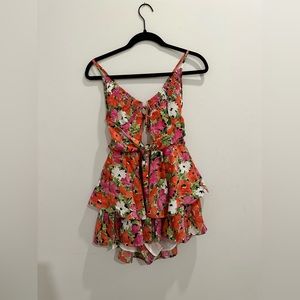 Worn once - floral strapy mini dress
